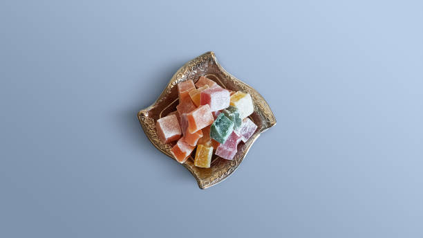 istock Turkish delight isolated. Happy Ramadan, happy kurban.(Turkish translate: Bayraminiz kutlu olsun. Turk lokumu. Ramazan bayrami ve kurban bayrami.) 2033554240