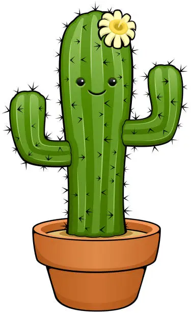 Vector illustration of Cartoon Cactus