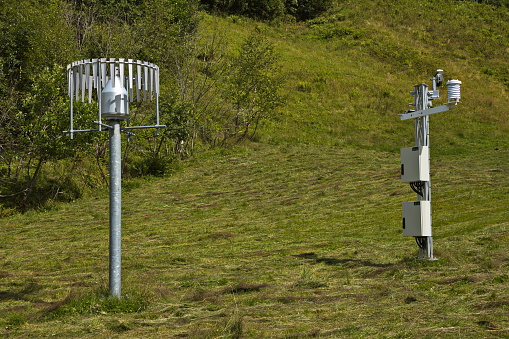 Meteorological equipment in Innerdalen valley, Norway, Europe