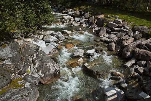 Creek Renndola in Innerdalen valley, Norway, Europe