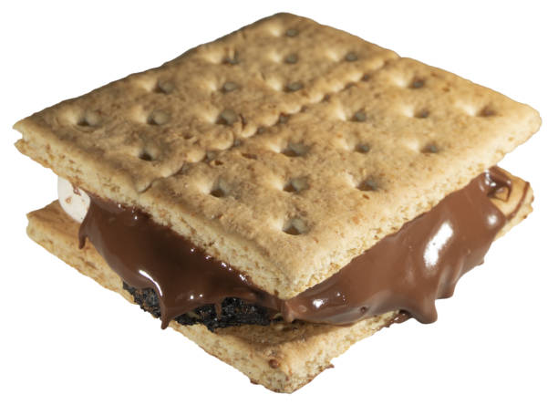 istock Brightly lit camping treat of a smore 2033645102