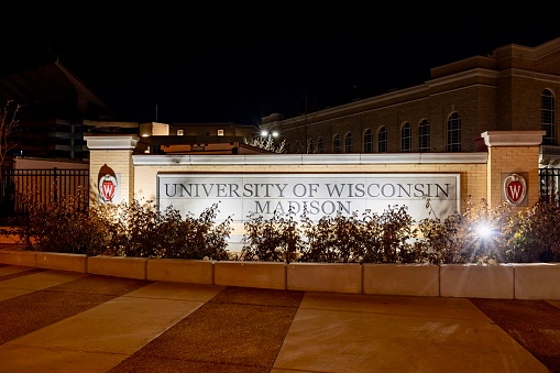 Madison, WI, USA - 02.19.2024
- Camp Randall, University of Wisconsin Football Stadium, at Night