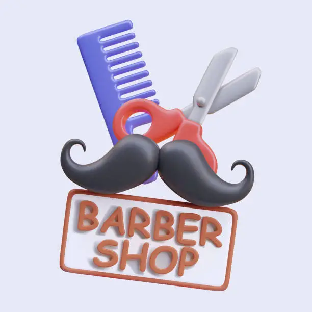 Vector illustration of Poster for business and professional barbershop label with quality services