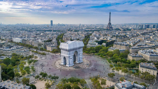 istock Arc of Triumph from the sky 2033738294