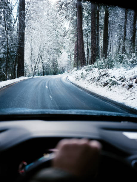 istock drivers view on icy winter road 2033854997