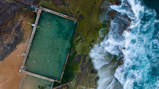 A unique rock pool at Mona Vale Beach, Sydney, Australia