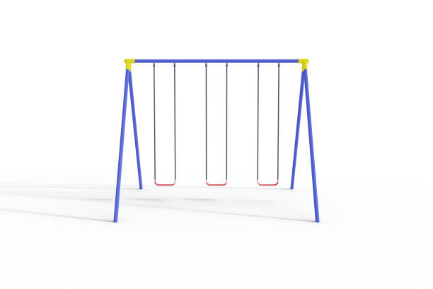 istock A colorful public playground with clipping path.  3D illustration rendering 2034114838