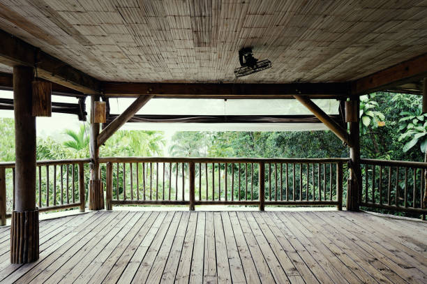 istock Tranquil Yoga: Wooden Yoga Space on a Serene Thai Island 2034192588