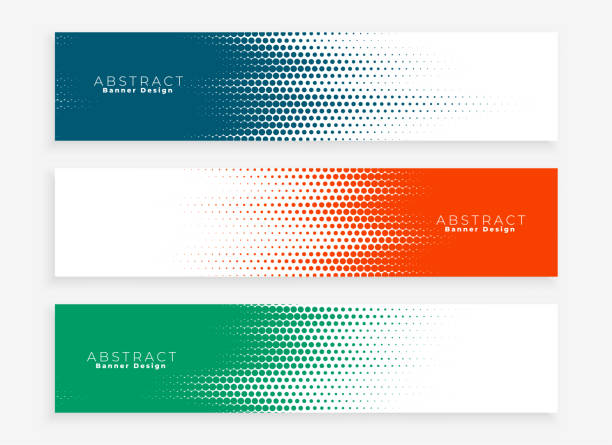 set of three corporate web backdrop template for website presentation set of three corporate web backdrop template for website presentation vector header footer template stock illustrations