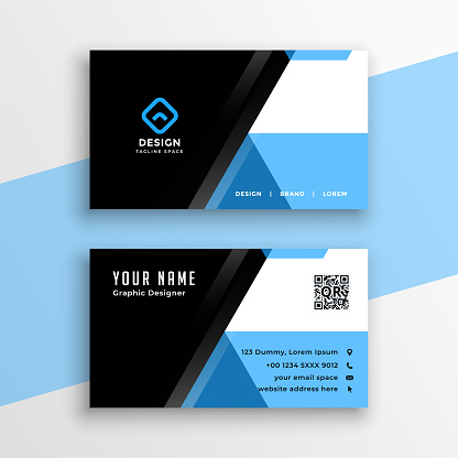 geometric style company visiting card template for individual identity vector