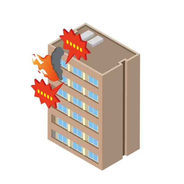 Vector illustration of Image illustration of apartment fire