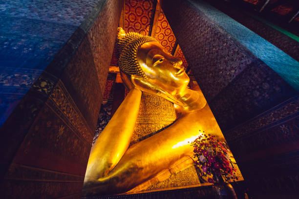the Buddha statue in the temple Wat Chalong on Phuket island of Thailand