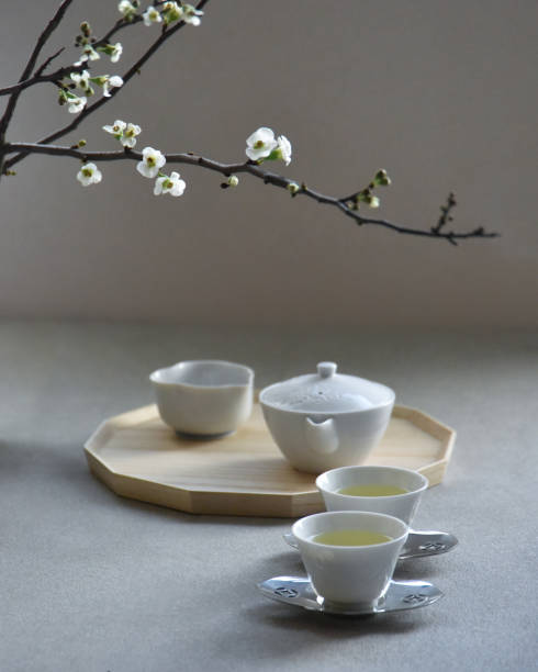 japanese sencha green tea ceremony and teaware.
