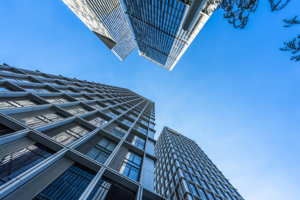 istock Facade of skyscrapers, low angle view 2034595579