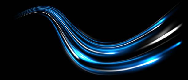 黒い背景に美しい光速線がデザインされています。ベクトル図 - pattern backgrounds blue black点のイラスト素材／クリップアート素材／マンガ素材／アイコン素材