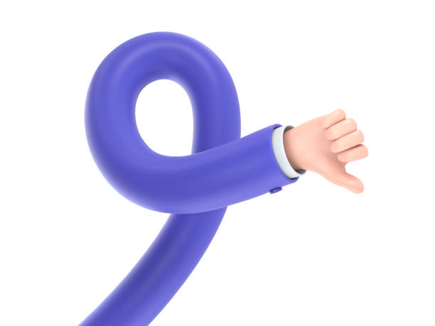 istock Cartoon Gesture Icon Mockup. Cartoon character hand rock on gesture. 3D rendering on white background.long arms concept. 2034651120