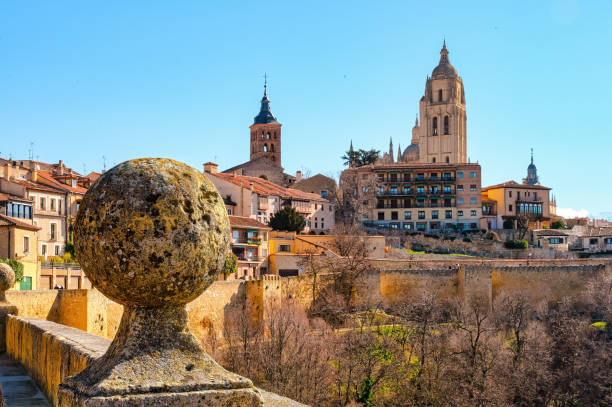 Main focus in foreground. Segovia, Spain
