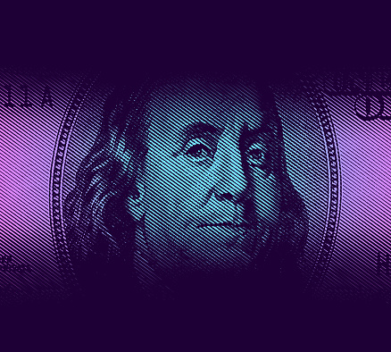Benjamin Franklin Face, American One Hundred Dollar Bill
