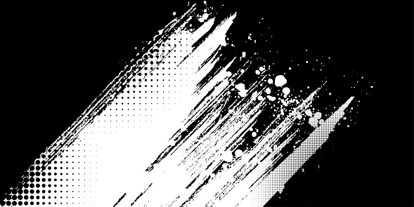 Black and white abstract grunge paint texture background