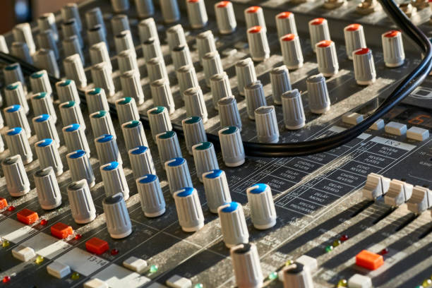 istock Mixing console for controlling the volume, frequencies of musical instruments 2034749251