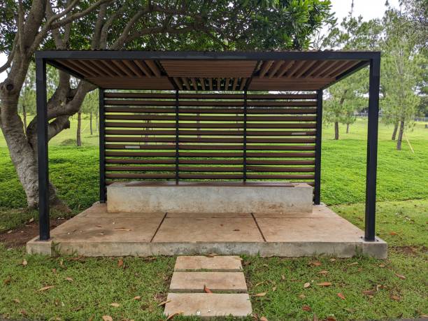 istock Shelter for mini bus on the garden and harbours. 2034804479