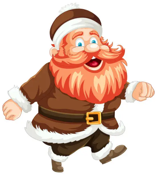 Vector illustration of Cartoon of a cheerful man dressed in holiday costume.
