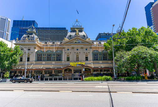 Melbourne, Australia - December 29,2023 : Princess theatre with blue sky in Melbourne, Australia on December 29,2023.