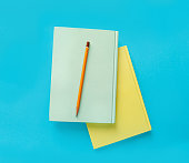 Copybook Mockup, Notebook on Office Desk with Copy Space for Text, Moleskin Template