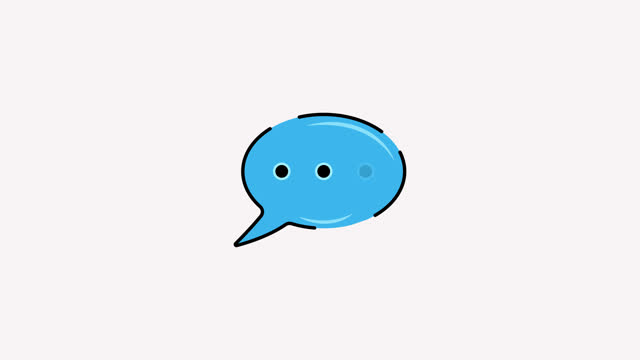 icon chat bubble speech animation video , communication messenger clip art motion graphic design