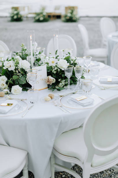 istock Festive tables decorated for wedding 2034858718