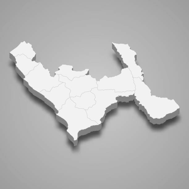 istock 3d isometric map of La Libertad is a region of Peru 2034859808