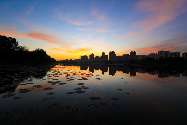 Rivers early morning scenery, North China