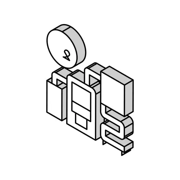 Vector illustration of ammonia production isometric icon vector illustration