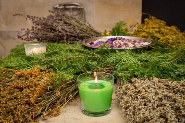 istock The table in the hammam is decorated with fragrant bath brooms 2034913855