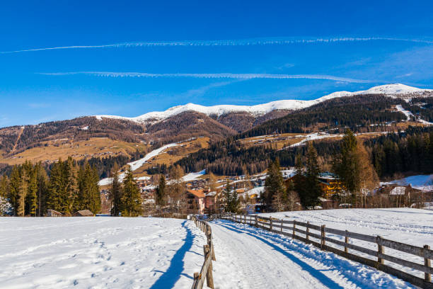 Amazing day in the Dolomites. Spectacular views during an unusual warm winter day