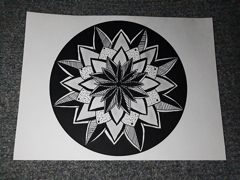 Circular Patterns Hand Drawn on Paper