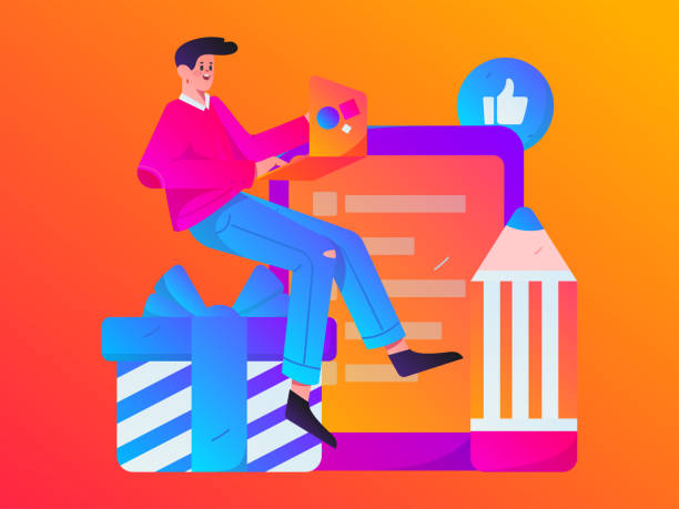 istock Invite friends to conduct questionnaire flat vector concept operation hand drawn illustration 2034947234