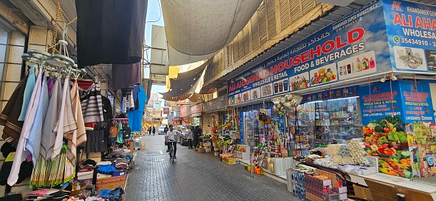 Manama, Bahrain – December 25, 2023: Street life in Manama, Bahrain.
