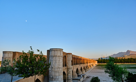 Isfahan , Iran-June 30, 2023: Si-o-se-pol Bridge, name of The Allahverdi Khan Bridge