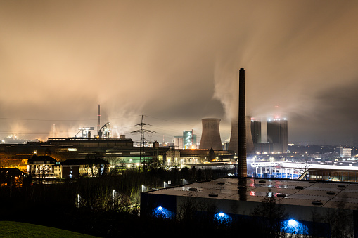 Industrial area of Duisburg by night