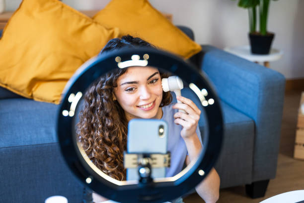 istock Blogger Demonstrating Skincare Routine 2035049019