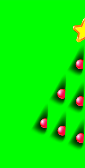 Pretty Christmas tree made of speck, deepening and yellow star. Design for holiday cards on green background. Modern abstract xmas, new year.  illustration .