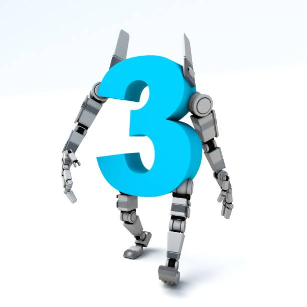 istock 3D illustration of the number three robot 2035069791