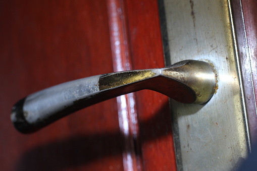 Simple door lock close-up