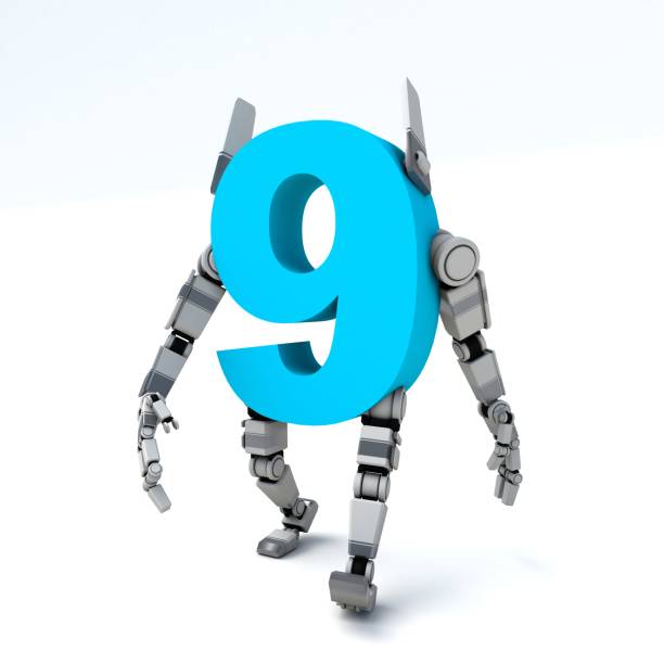 istock 3D illustration of the number nine robot 2035072037