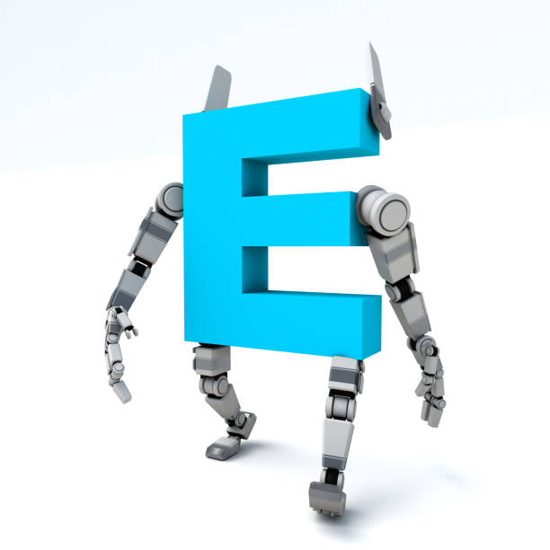 istock 3D illustration of the letter E robot 2035074187