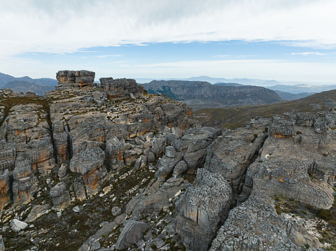 Aerial view over Apex peak in the Cederberg Mountains near Cape Town in South Africa