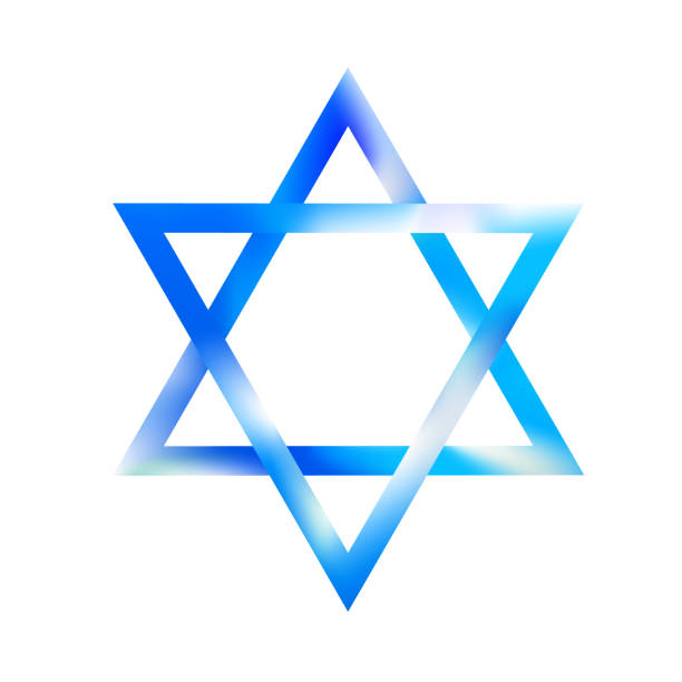 illustrations, cliparts, dessins animés et icônes de sky color sacred star of david  symbol. shield of david. magen illustration, icon - david star shape symbol computer icon