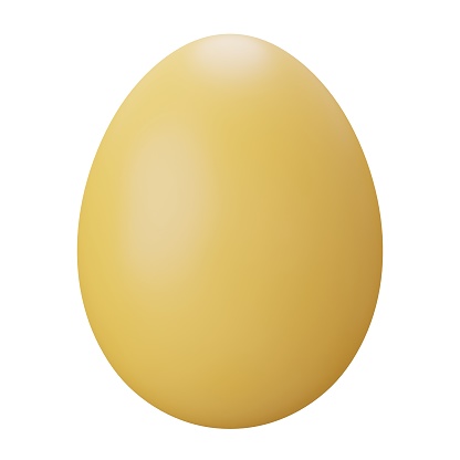 yellow easter egg. 3d render illustration. Happy Easter pedestal scene for product display.