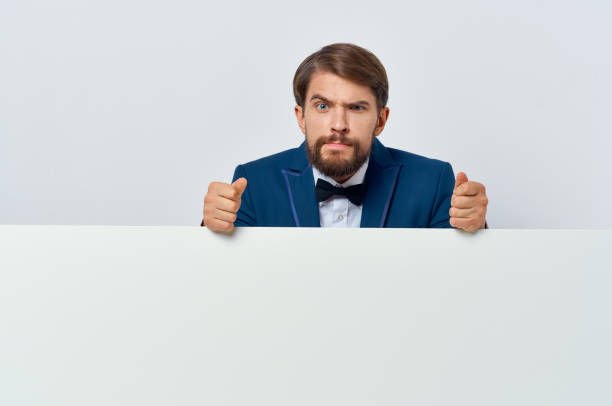 business man emotion presentation white mocap poster advertising executive. High quality photo